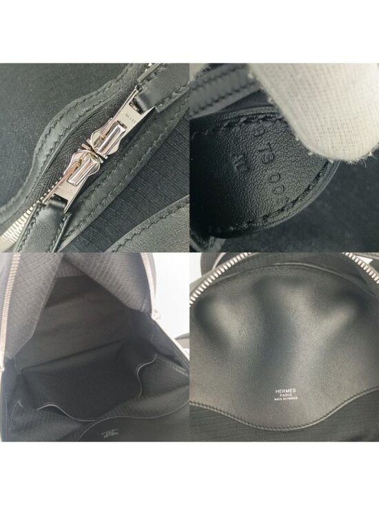 Hermes Backpack A Dos All Back Black Silver Hardware Toile Bivouac main image 8